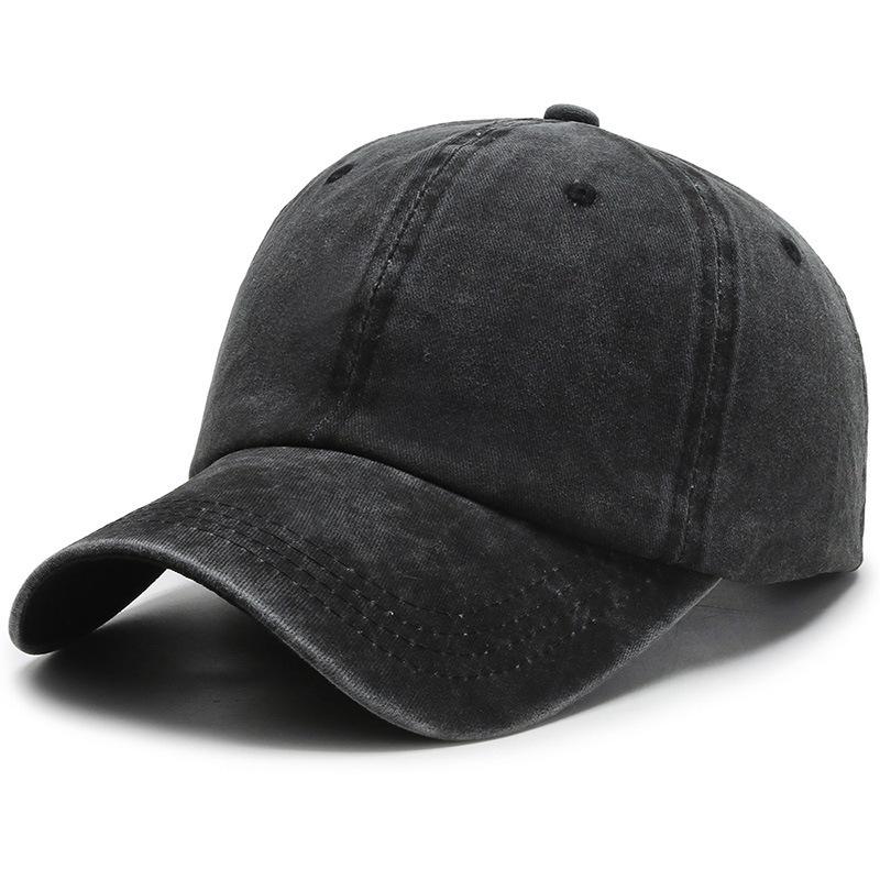 Baseball cap men's retro old washed denim baseball cap solid color wide brim versatile sports baseball cap children