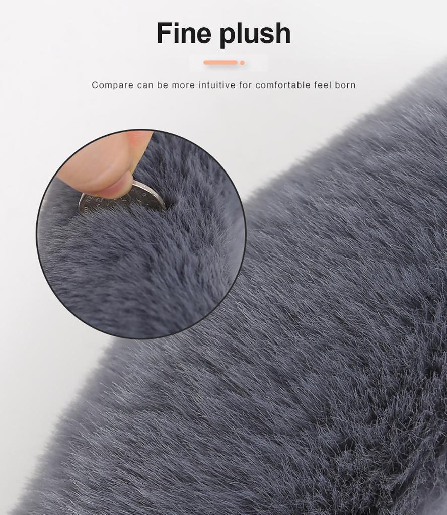 Winter Universal Auto Lenkradbezug Naturfell Elastischer Plüschbezug für 38 cm Durchmesser Lenkrad Autozubehör