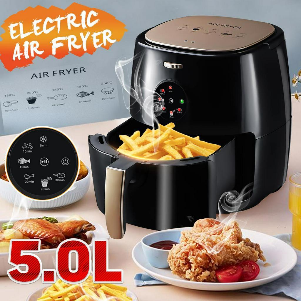 1350 Вт 5 л Электрическая аэрофритюрница 360 градусов Мультифункциональная аэрофритюрница Курица Без масла Аэрофритюрница Здоровый Фритюрница Плита Electronic version