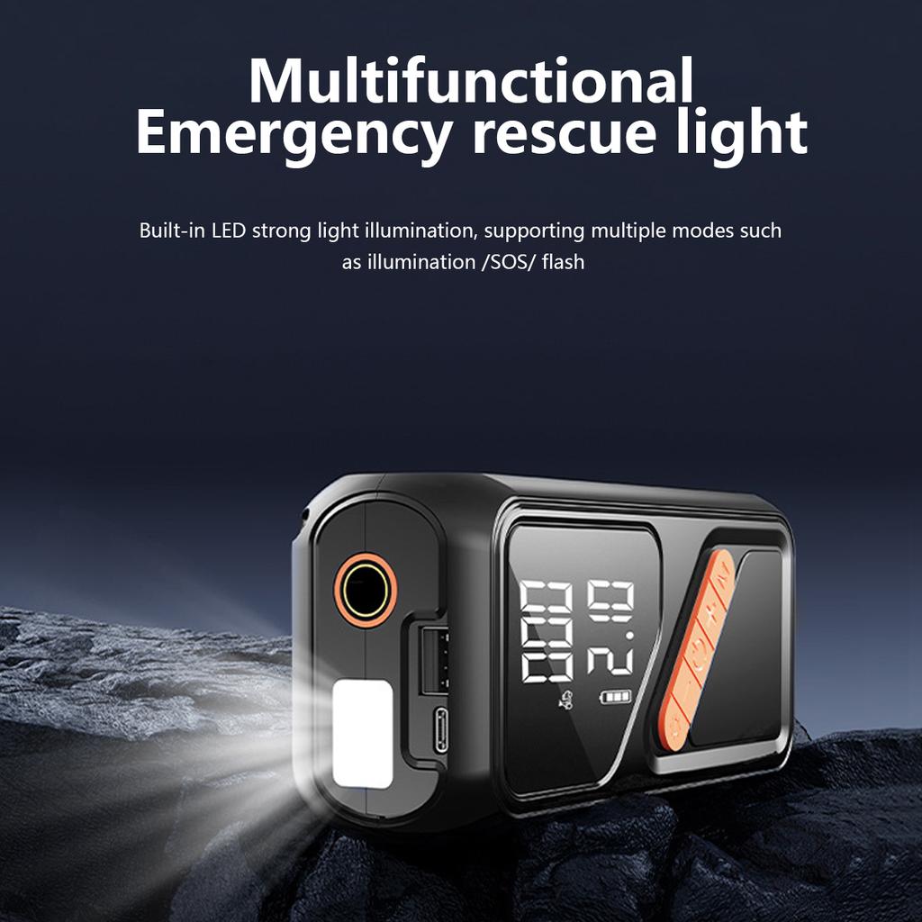 Wireless Dual Power Digital Tire Inflator Pump Portable Smart Auto Stop Dual Screen Type-C Charging for Car Bike Motorcycle