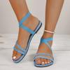 Nové letní dámské sandály ležérní ploché sandály všestranná móda římské boty pohodlné plážové boty s plochým dnem