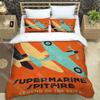 S-Spitfire Fashion Trendy Print Three-piece Set Suitable For Kids Or Adults Quilt Cover Pillowcase Bedding Set Birthday Gif