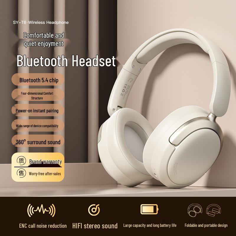High-Quality Wireless Bluetooth Over-Ear Noise-Canceling Headphones with Long Battery Life