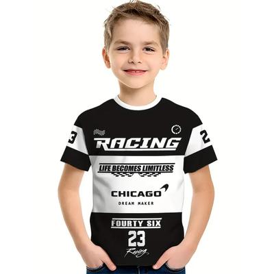 Racing Motorcycle Racing Suit T-Shirt Kids Boys Girls T-Shirts 3d Printed T Shirt Children Birthday Gift Casual Children Clothes