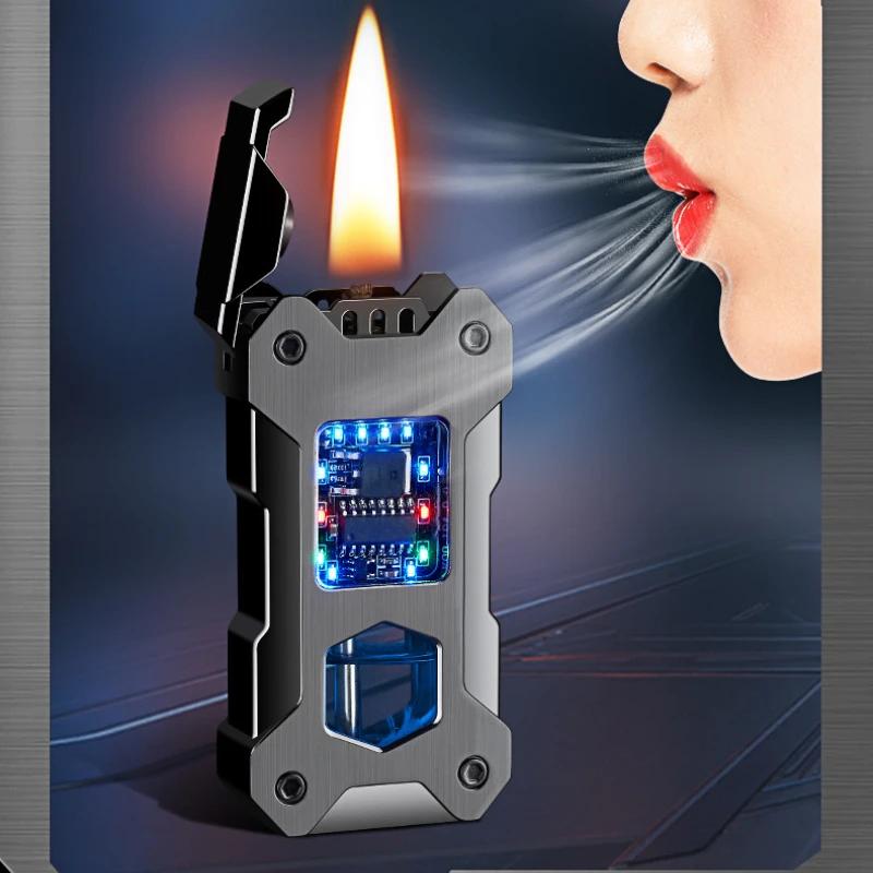 Gravity Sensing Point Oil Electric Dual-use Lighter Transparent High-end Gift Type-C Fast Charging