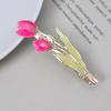 Metal Tulip Flower Hair Side Clip Fringe Bangs Duckbill Clip Women Girls Sweet Headwear Hairpin Hair Style Accessories
