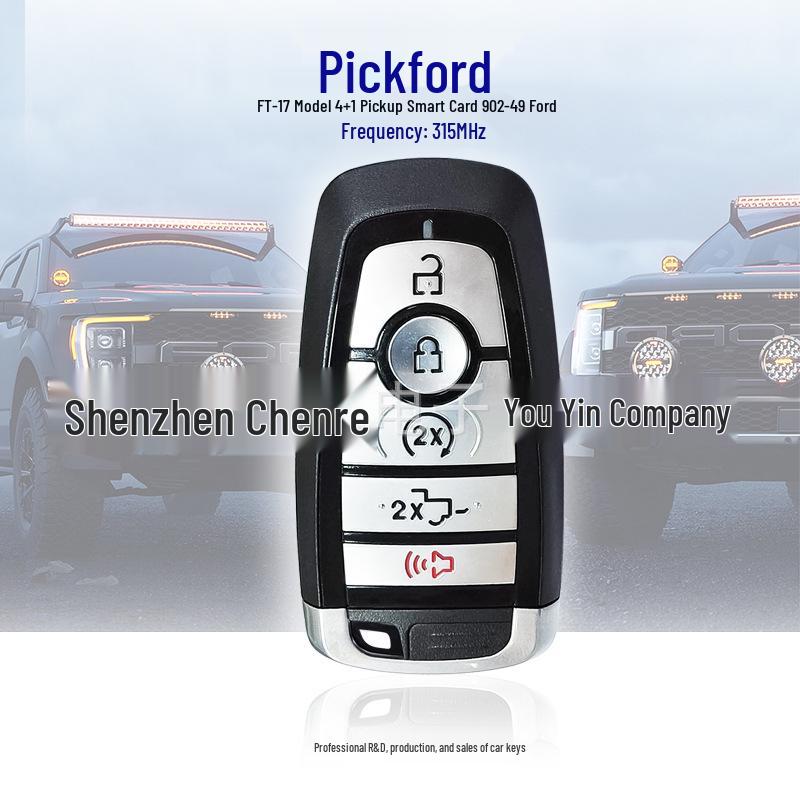 Compatible Ford Mondeo Explorer Smart Card Remote Key - 434/902/868 MHz Frequency 5-button - Car Trunk Key
