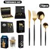 Lijia 24-Piece Gold Plated Stainless Steel Cutlery Set