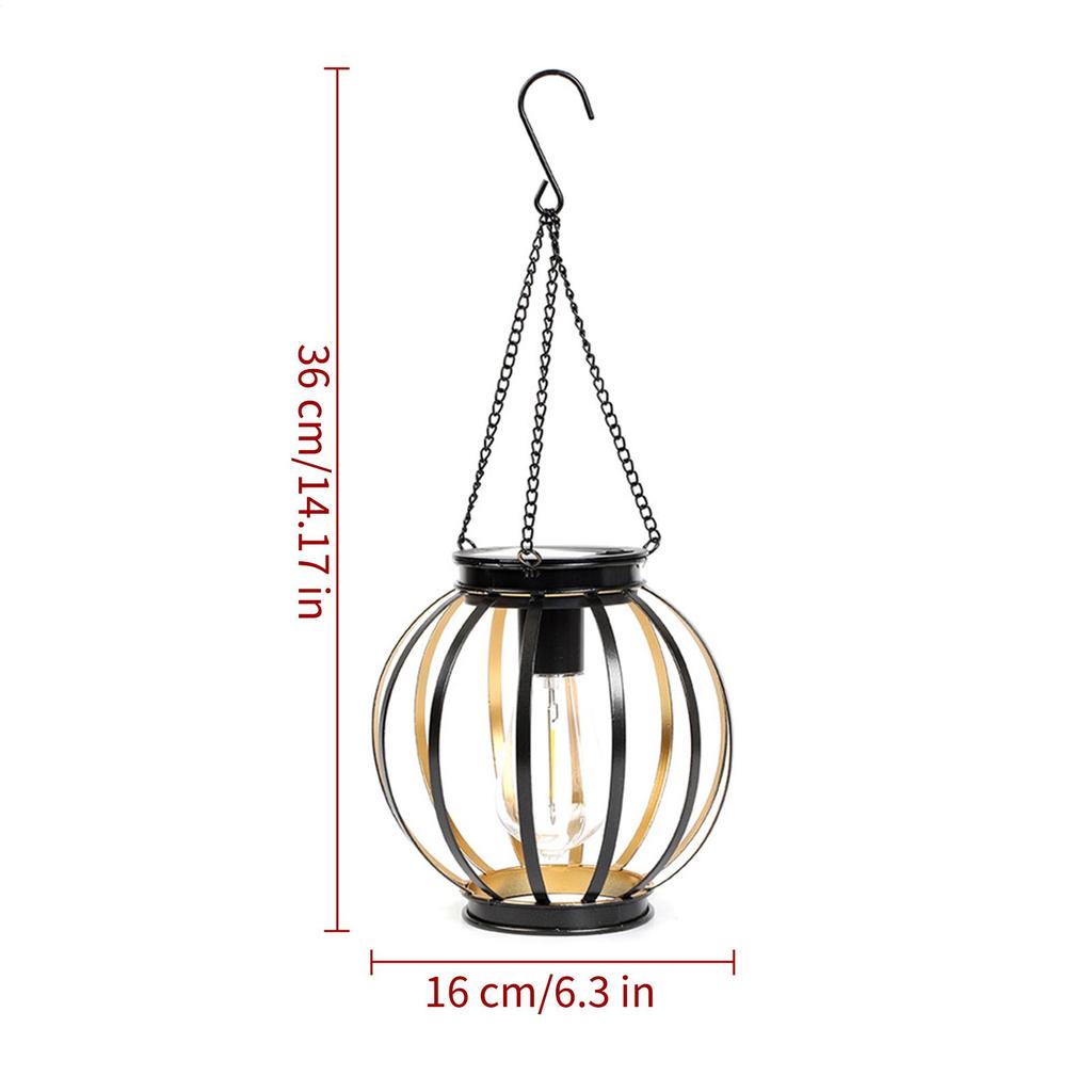 Solar Lantern 2 Piece Waterproof Lamp Decoration With Hook And Chain Solar Lantern Outdoor For Balcony Backyard Patio Driveway