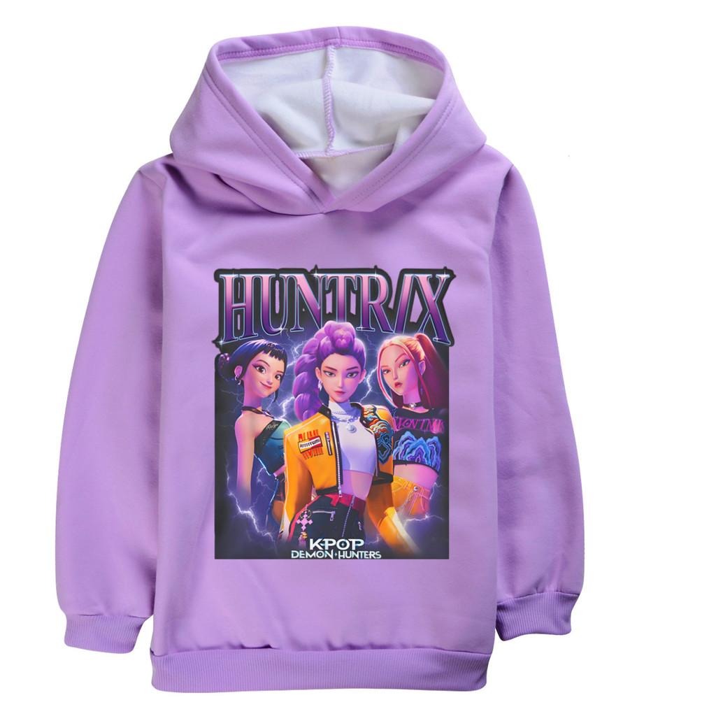 5029 Children Girls Cute Kpop Rumi Zoey Mira Casual Long Sleeves Velvet Warm Winter Hoodie