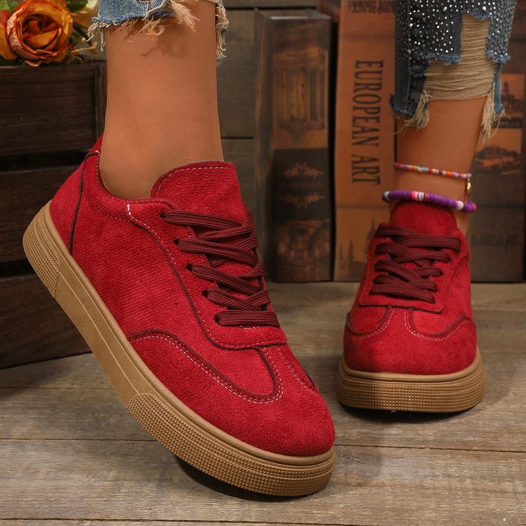 New Plus-size Lace-Up Fashion Women Spring/Autumn Outwear Runner Sneakers Solid Color Shoes