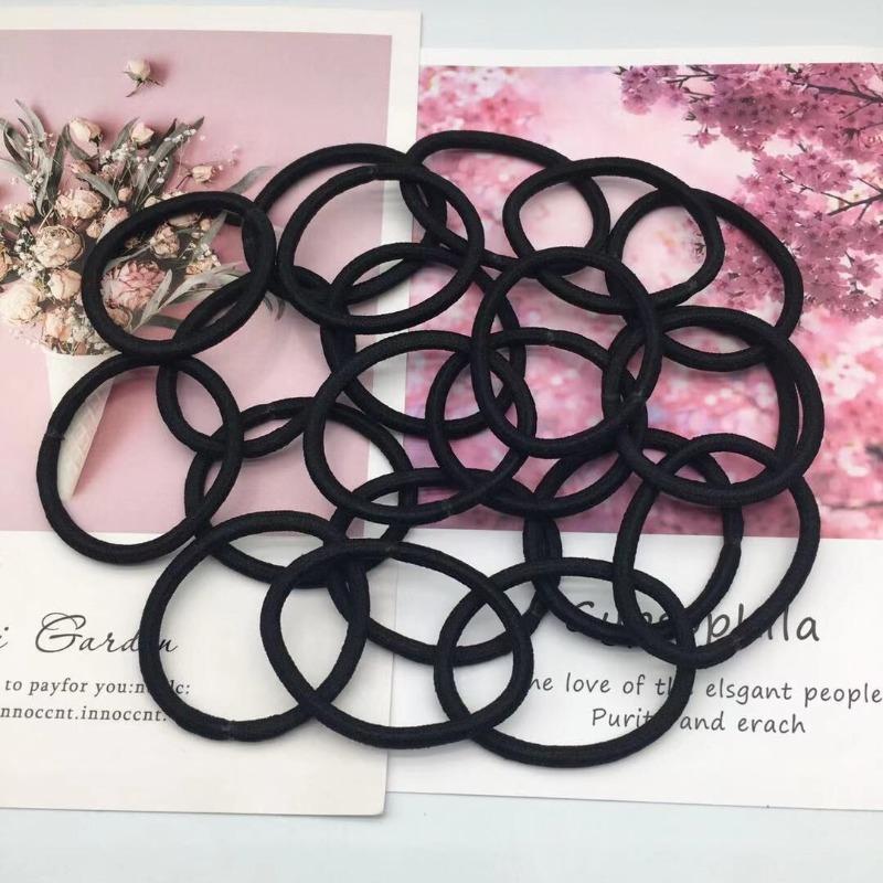 4MM Langlebiges Stirnband Haarknoten Schwarzes Elastikband Haargummi Einfaches Hoch elastisches Accessoire Haarschmuck