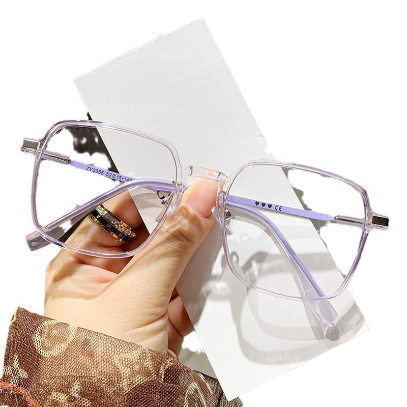 Large Frame Lightweight Cool Tea Glasses for Women - Anti-Blue Light Lenses, Prescription Ready, Face Slimming.