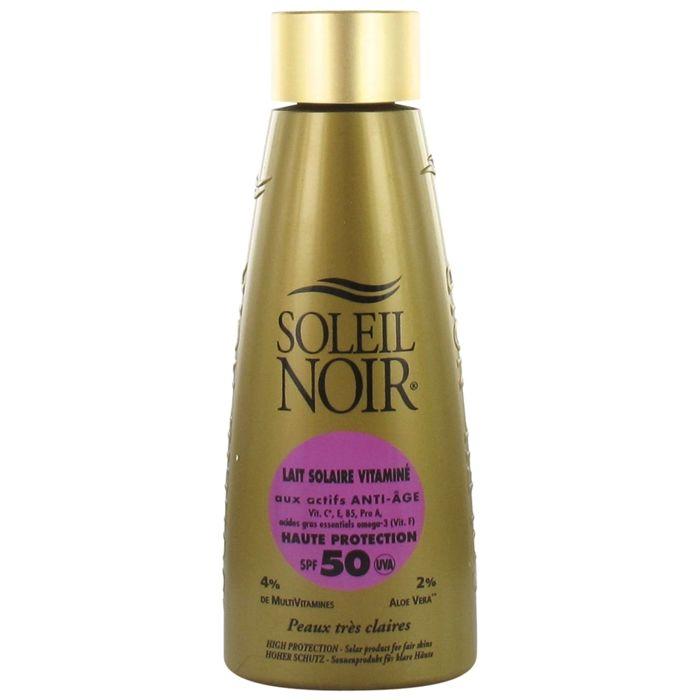 Soleil Noir Lait Solaire Vitaminé 50 Haute Protection