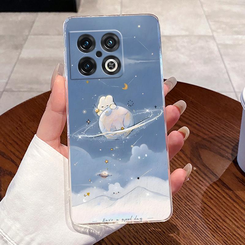 Jelly Case For OnePlus 10 Pro 10T ACE Pro Clear Silicone Soft TPU Back Cover One Plus 10PRO ACEPro Cute Rabbit Cat Phone Case