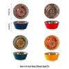 Bohemian Retro 5" Ceramic Rice Bowl with High Foot - Single Color Household Bowl