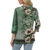 Women's Fashion Casual Round Neck 3/4 Sleeve Loose  Printed T-Shirt Ladies Top