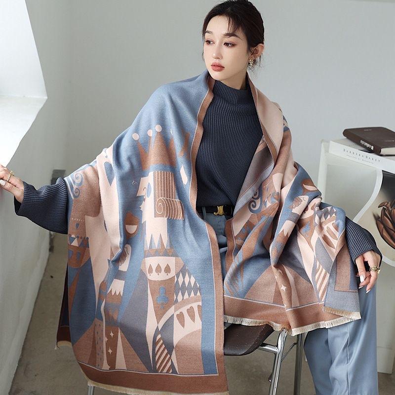 New Summer Air conditioned Room Shawl Autumn and Winter Double Sided Imitation Cashmere Scarf Female Korean Version Student Neck Scarf Warm Scarf
