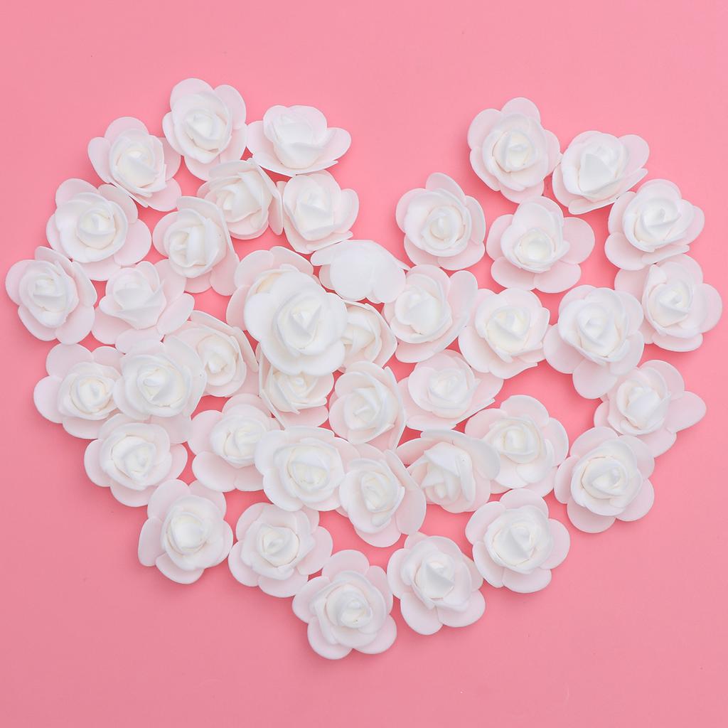 100Pcs 3.5cm Artificial Rose Heads Realistic Foam Fake Rose Heads for Wedding Decoration Party Home DIY Craft Projects