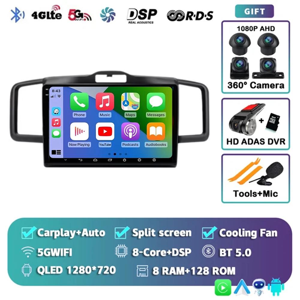 Android 14 wifi+4G Carplay AUTO BT Car Radio For Honda Freed 1 Spike 2008-2016 Navigation GPS Video Player Stereo Multimedia DVD