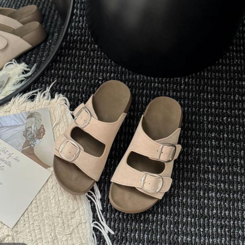 Leather Version~ Birkenstock Slippers for Women To Wear In Summer and Summer, New Casual One-word Thick-soled Height-increasing Cm Cool Slippers