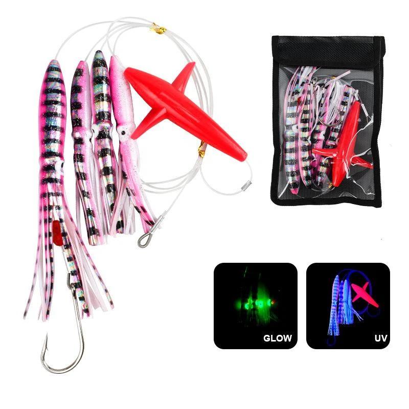 TR007 Big Game Fishing Trolling Lure 9inch 203g Soft Skirt Silicone Bait Wear Resistant for Saltwater Wahoo Mahi Mahi Catch A5