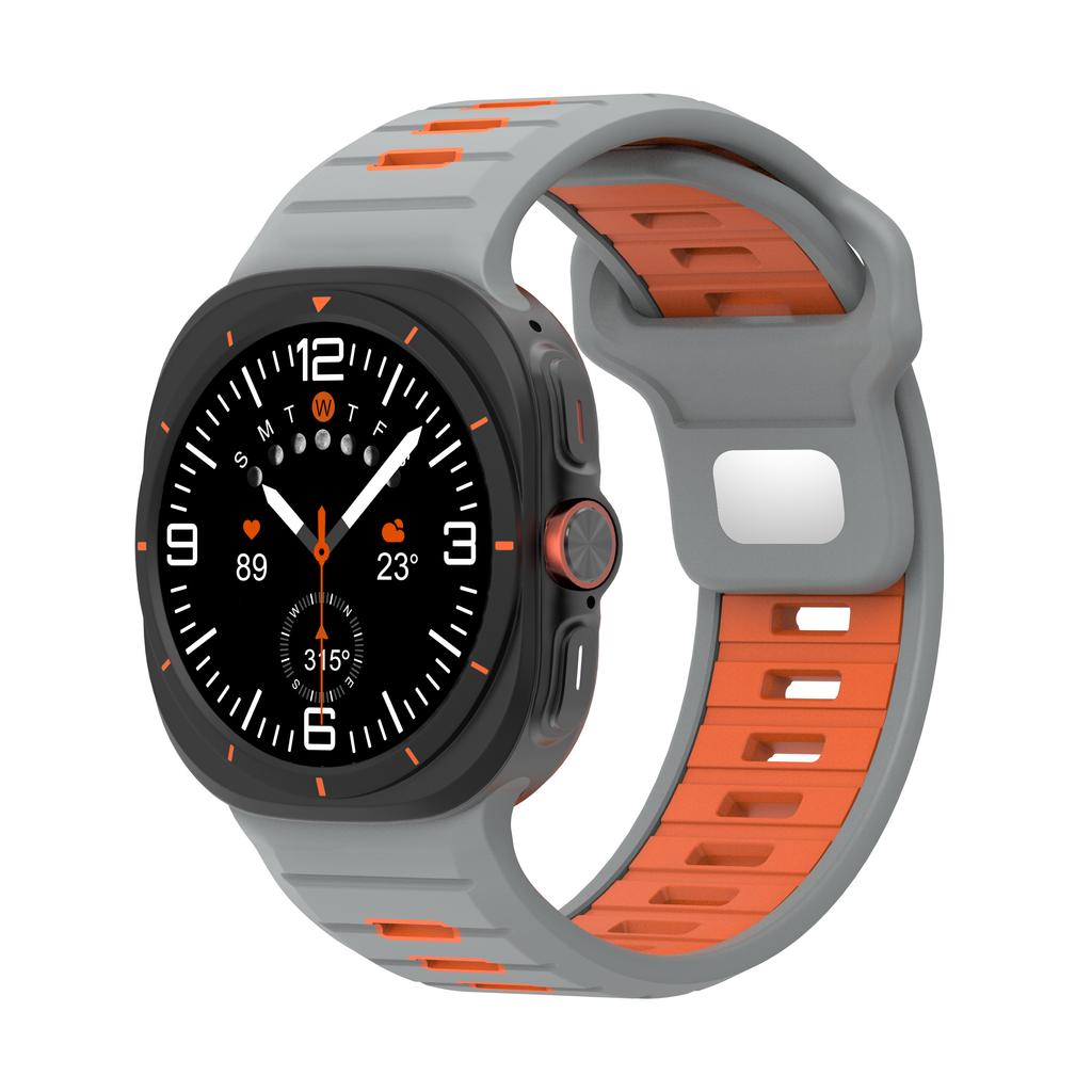 Sports Silicone Strap For Samsung Galaxy Watch Ultra 47mm Soft Loop Two Color Band For Samsung Galaxy 7 Ultra No Gaps Watchband
