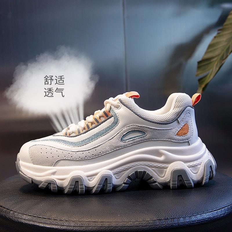 Absorbent sole leather dad shoes women's spring 2025 new women's running sports shoes women's casual versatile women's shoes trend