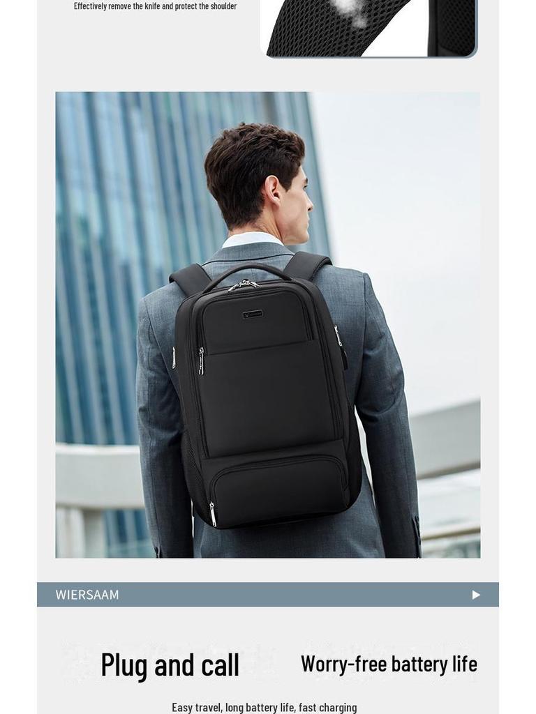 Men's Fashionable Multifunctional Backpack: Lightweight, Large-Capacity for Travel and Business, Computer-Friendly