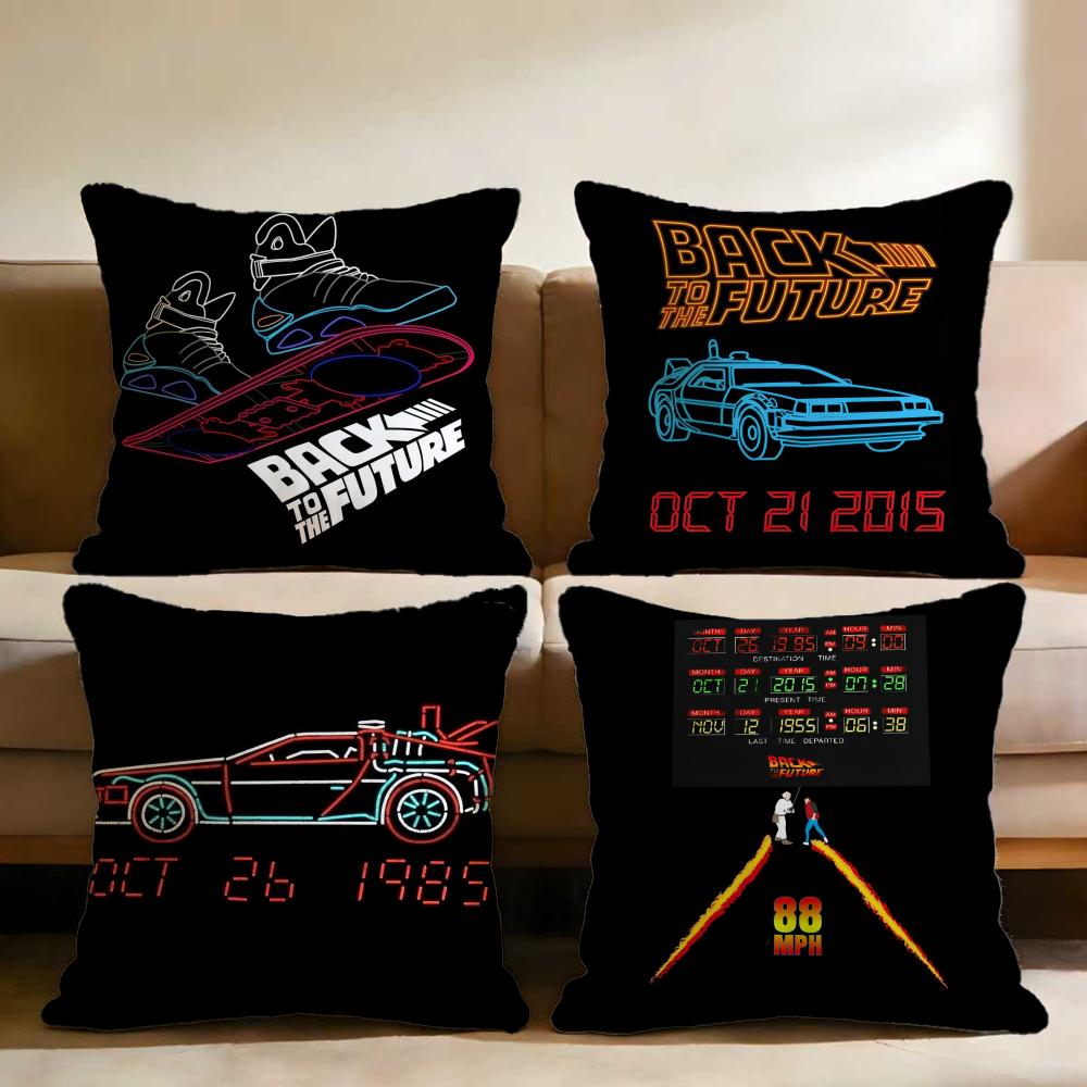 B-Back To The F-Future Cushion Cover Multi-Scene Pillow Cover for Home & Car - Reversible, Soft & Durable for Daily Use
