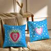 Anime Lucky Fruit Fun Pillow Case Silky Short Plush with Invisible Zipper Dustproof Sofa Cushion Cover for Home Decor