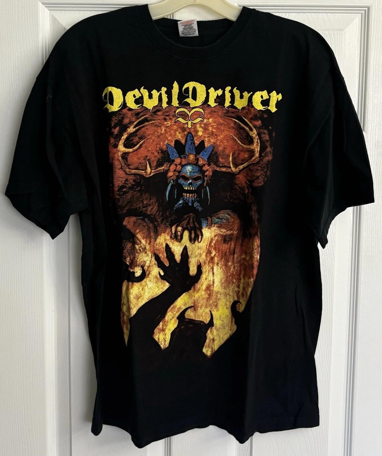 Vtg DevilDriver Band 2010 European Tour Black Shirt CL457 S
