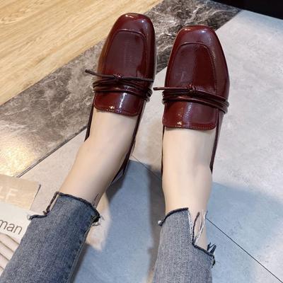 Mode Britischer Stil kleine Lederschuhe Damen Einzelschuhe Damen Frühling und Sommer 2025 neu mittlerer Absatz dicker Absatz weiche Sohle Arbeitsschuhe Damen