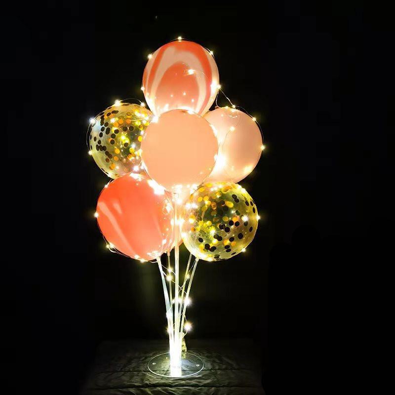 LED-Tüll-Ballon mit Säulenständer, leuchtender transparenter Bobo-Ballon-Ständer, LED-Lichterketten, Hochzeit, Geburtstag, Party-Dekorationen
