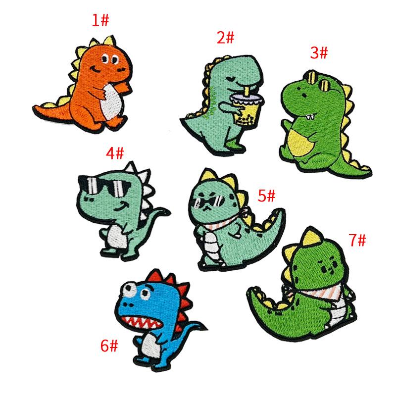 Cartoon Dinosaur Embroidered Cloth Patch for Clothing and Accessories