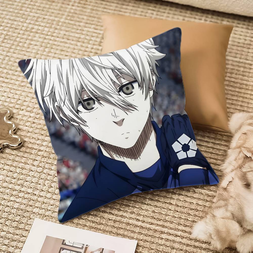 

Anime B-BlueLock Pillow Case Anti-dustmite Invisible Zipper Sofa Bed 12x12Inch