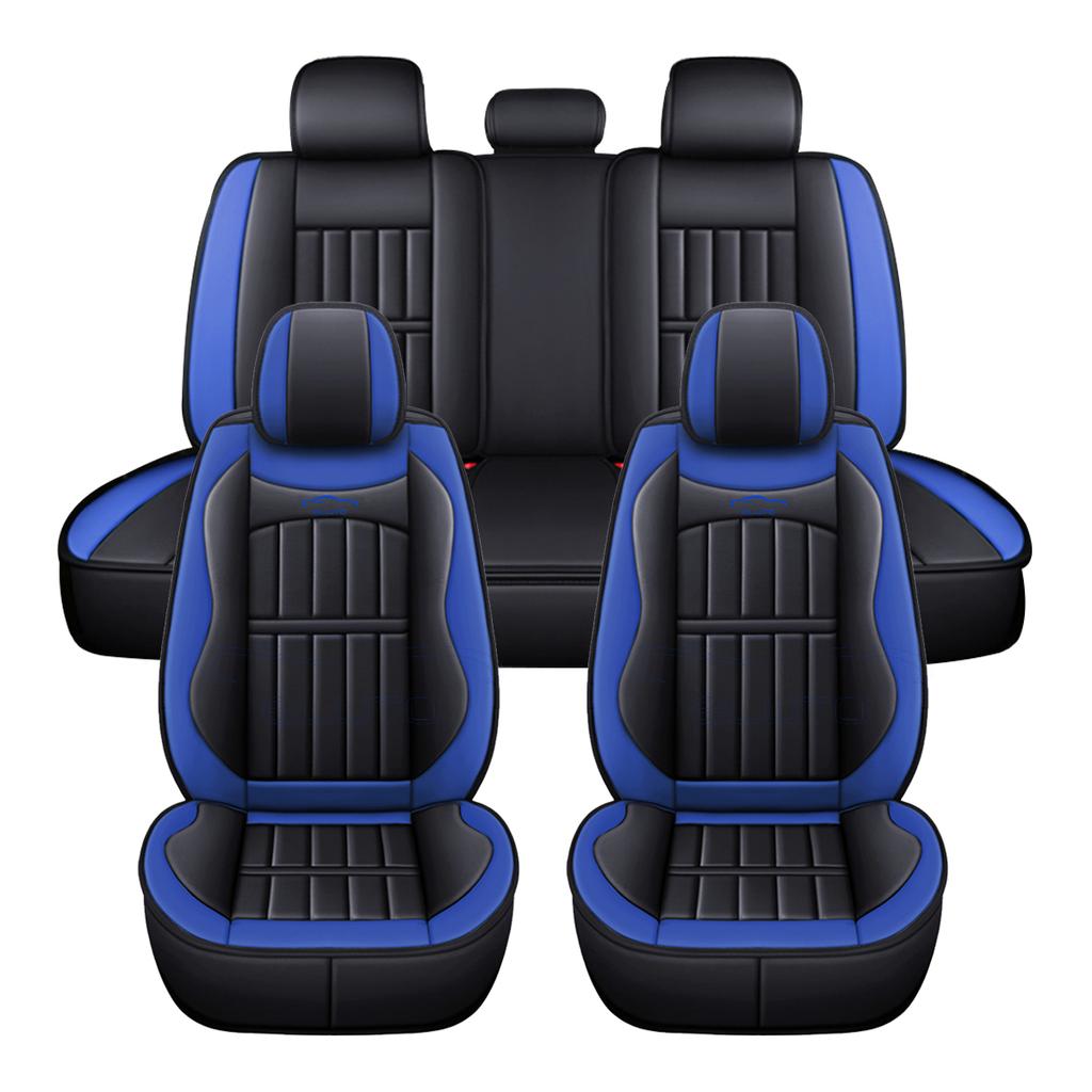 11PCS 5 Seats Car Seat Covers Automobiles Seat Covers Protector Cushion Deluxe PU Leather Front+Rear Full Set SUV Truck