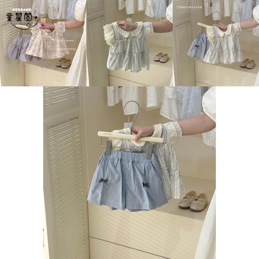 Trendy Girls Summer Outfit 2024 Adorable Two Piece Set With Soft Cotton Fabric And Striped Pattern For Ages 3 To 8 Years