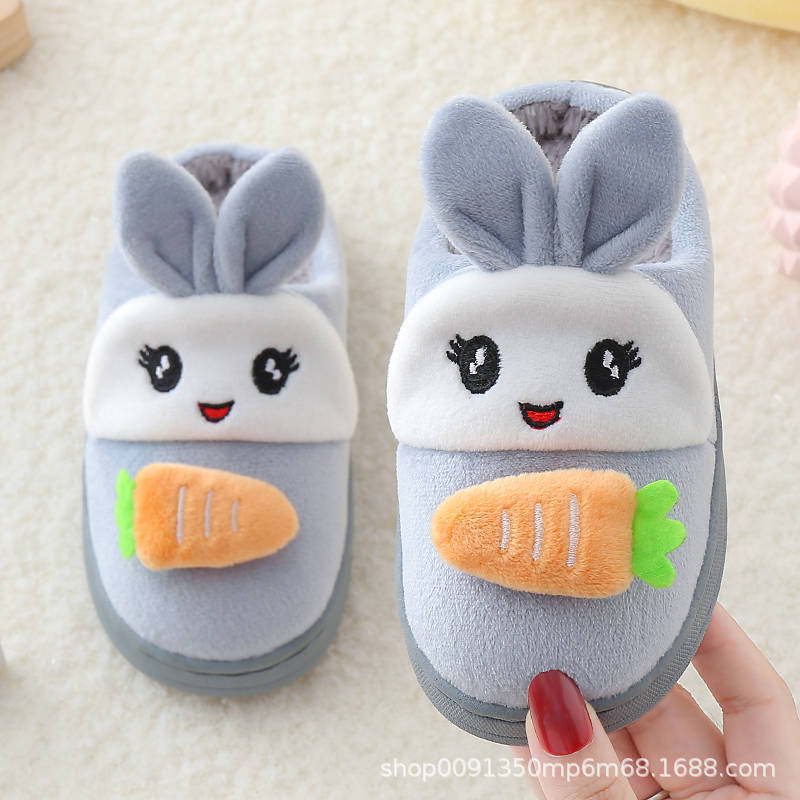 Kids Autumn Winter Indoor Non-slip Warm Cotton Slippers