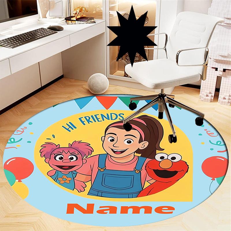 Custom Name Ms. Rachel Printed Round Rug Carpet Chair Rug Area Rug Entryway Doormats,for Office Chair Living Room Bedroom Kitchen Room.