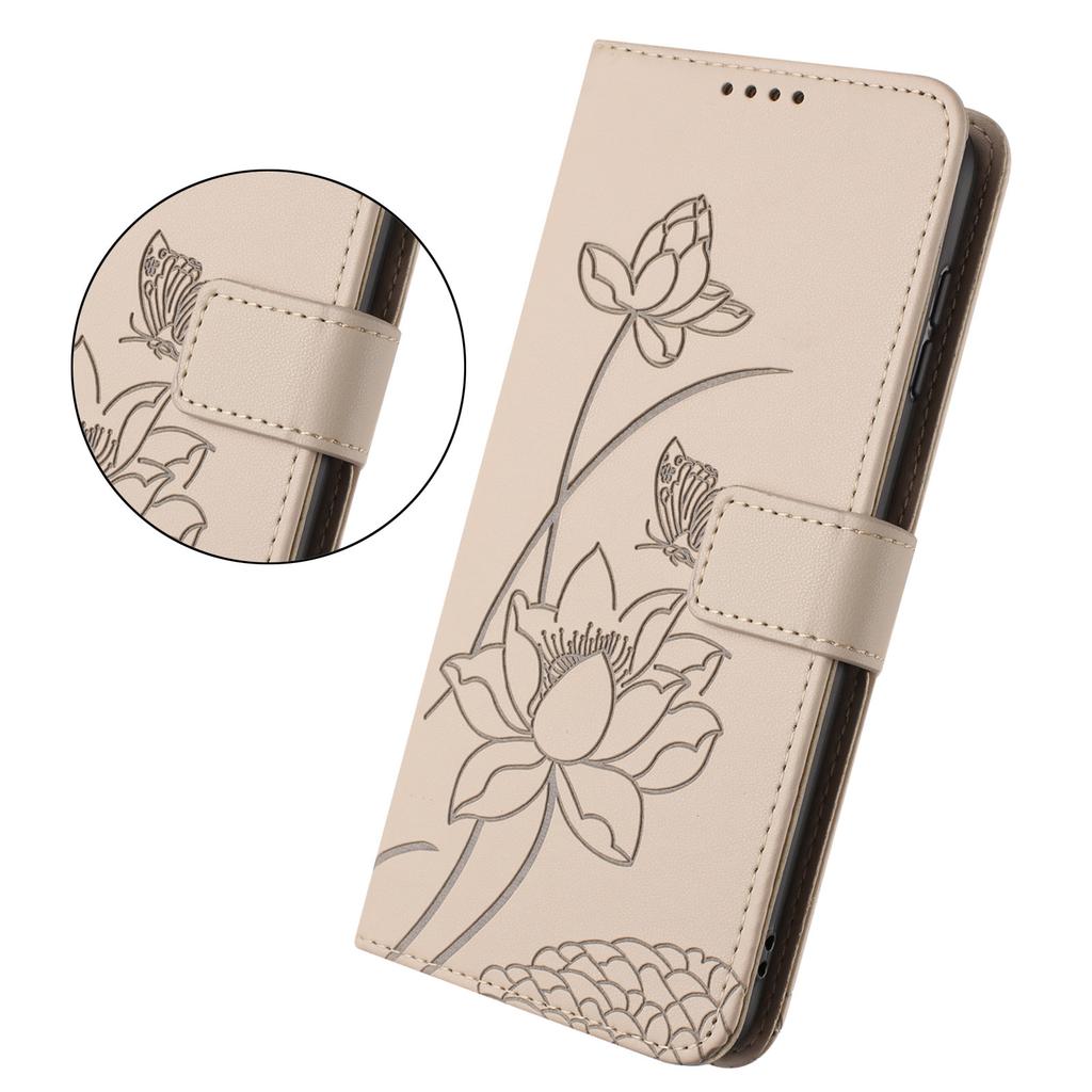 Applicable To Transsion HOT 60 Leather Case Sense 9 Solid Color Lotus Embossed Card Wallet Protective Case Fujitsu