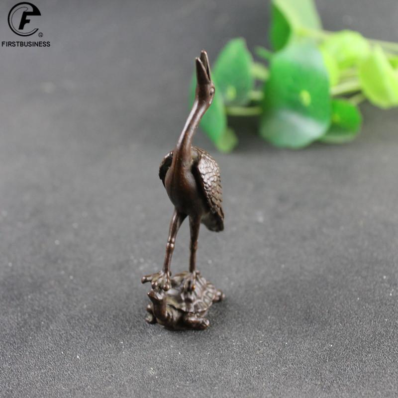 Copper Collection Red-crowned Crane Incense Burner Home Decor Small Ornaments Retro Brass Animal Miniature Sculpture Desktop