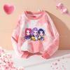 Spring And Autumn Demon Hunter Streetwear T Shirt Girl Cute Anime Print Kid Game Y2K Kawaii Tie-dye Women's Outdoor Pullover Long Sleeve Top Clothes