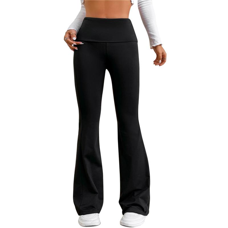 Women Micro Flared Shark Pants Leggings Slim Yoga Pants Women High Waist Wide Leg Pants Gym Sports Flared Pants Dance Trousers