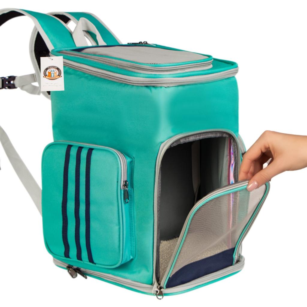 Ventilated Backpack Carrier for Cats and Dogs Travel Veterinarian 27x30x40cm