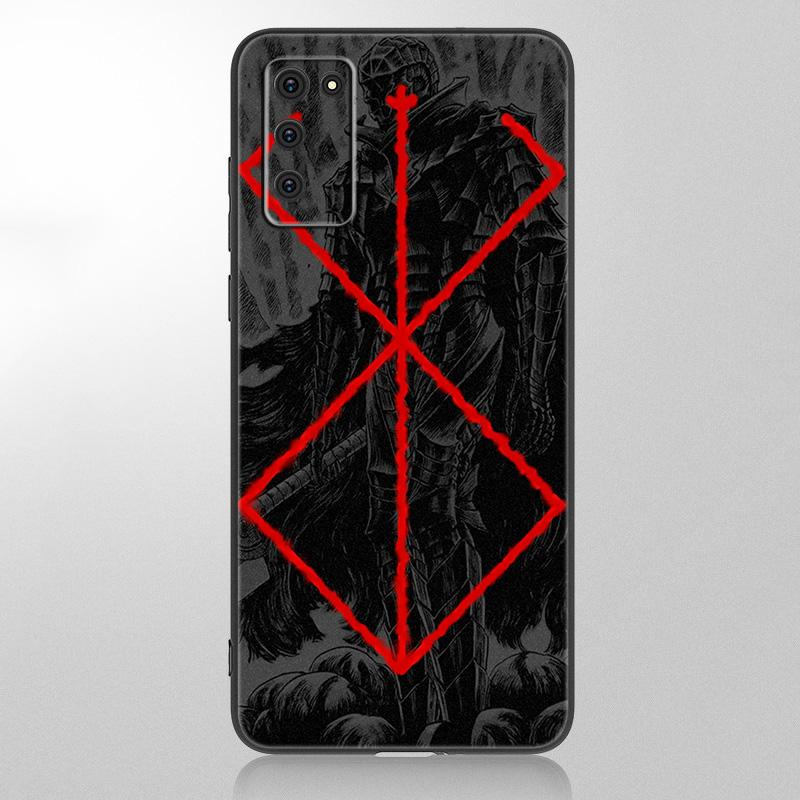 Anime Berserk Guts Phone Case For Samsung Galaxy A12 A02S A22 A32 A52 A72 A71 A51 A41 A31 A21 A11 A50 A70 A10S A20S Black Cover