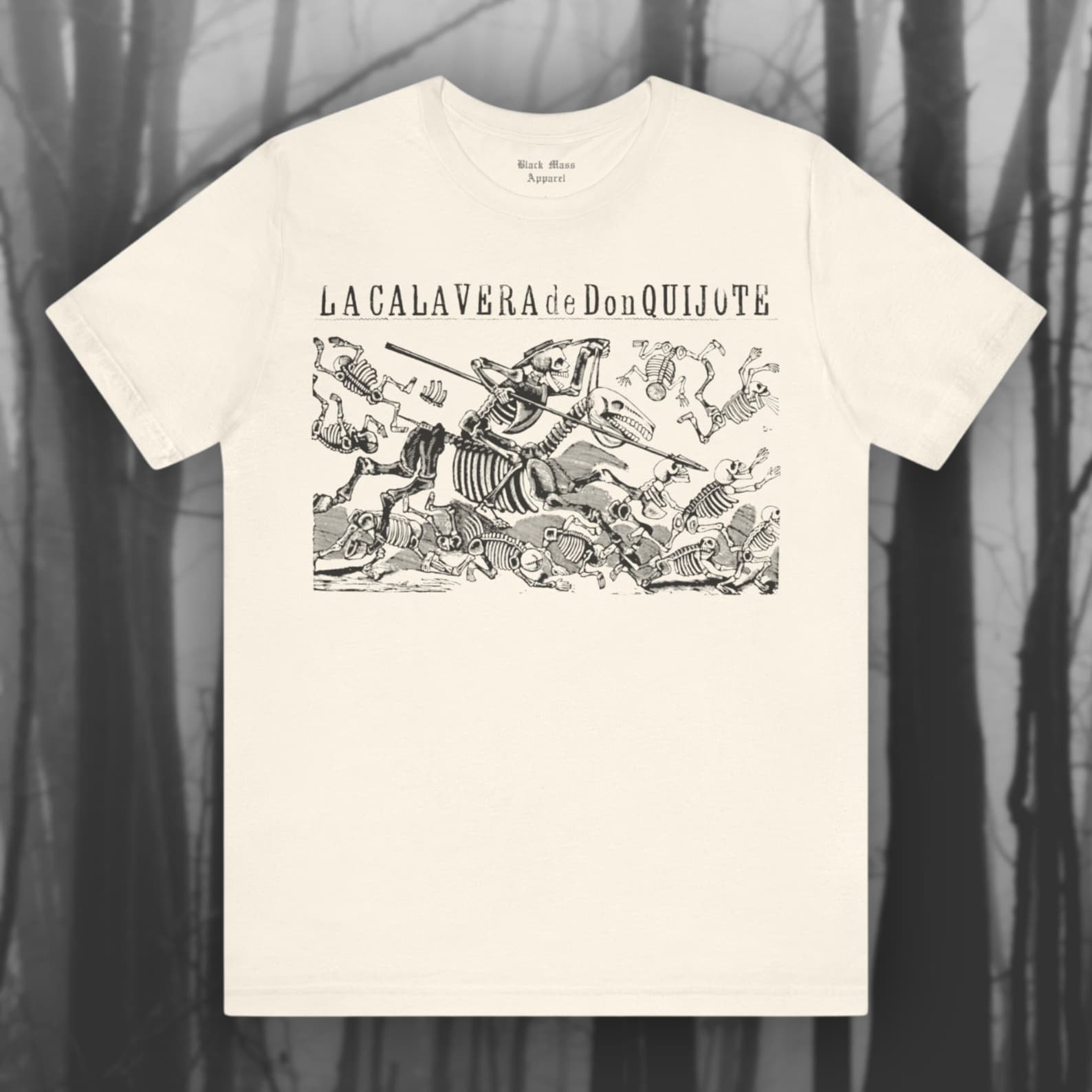 La Calavera de Don Quixote, Posada Shirt, Skeleton T-Shirt, Mexican Folk Art T-Shirt, Hispanic T-Shirt, Death Unisex Short Sleeve Tee S
