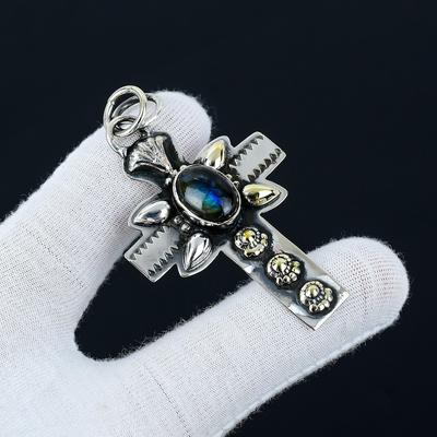 Labradorite Natural Pendant, 925 Sterling Silver Pendant, Labradorite Jewelry Necklace Pendant, Valentine's Day Gifts, Mother's Day Gift Her