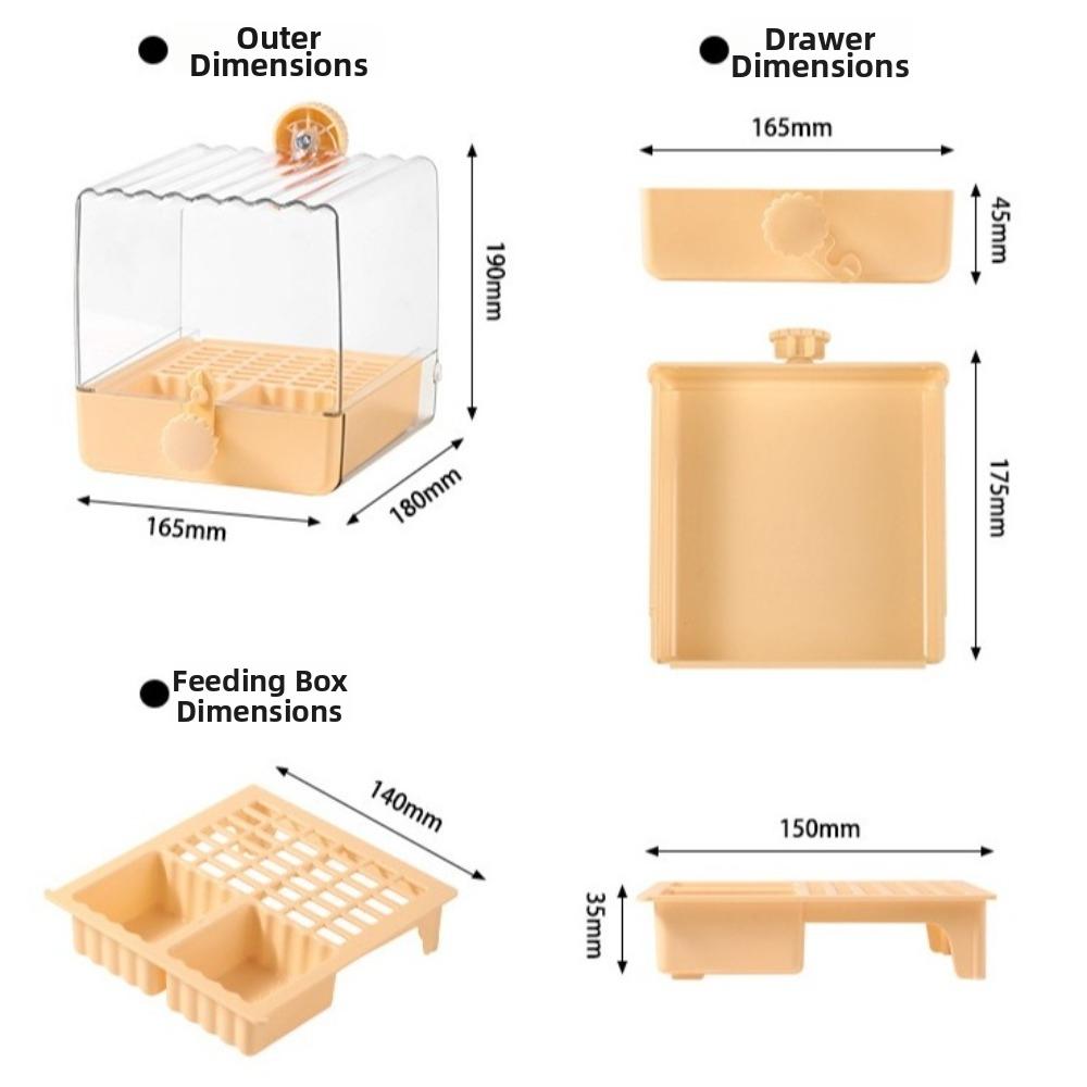2 In 1 Bird Hanging Bathtub Drawer Design Parrot Shower Box New Food Holder Box Cage Use