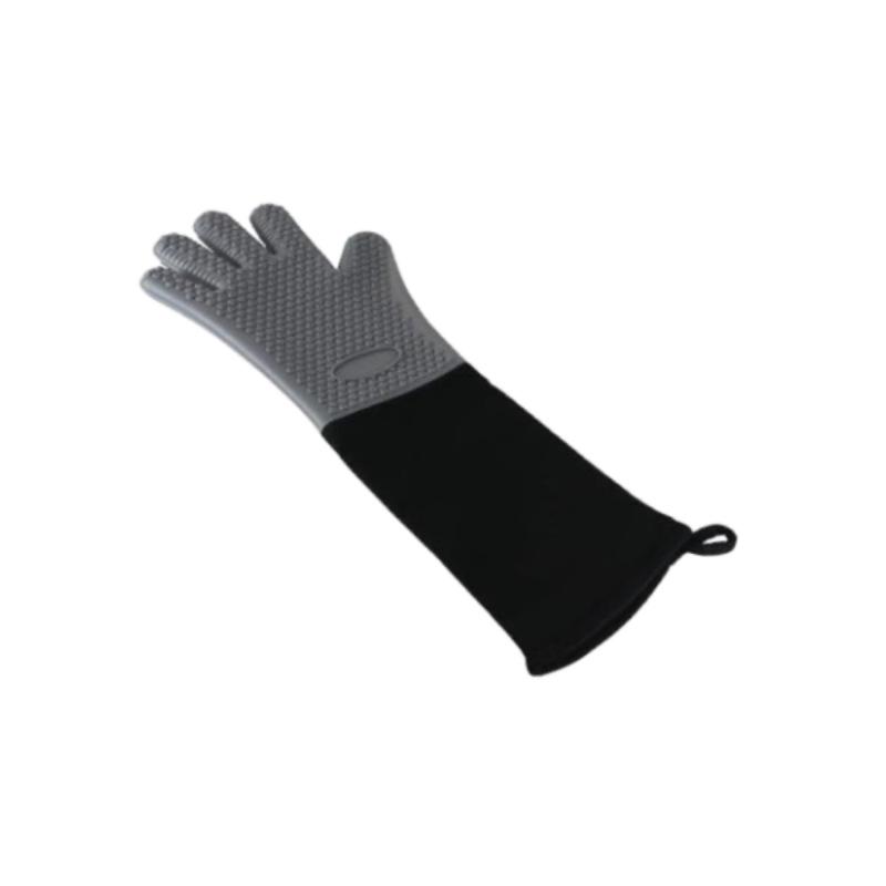 Heat-Resistant Silicone Oven Gloves - Anti-Scald, Waterproof, Flexible, Five-Finger Design for BBQ and Baking.